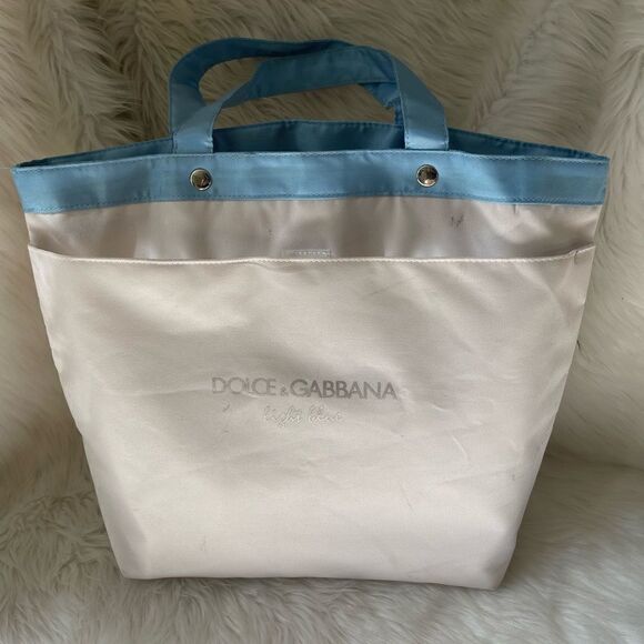 Dolce &Gabbana light Blue large tote bag white and blue with silver prints - Picture 5 of 15